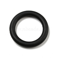Ring Silicone Beads, Chewing Beads For Teethers, DIY Nursing Necklaces Making, Black, 65x10mm, Hole: 3mm, Inner Diameter: 46mm(SIL-R013-02A)