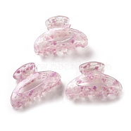 Transparent Floral Pattern Acrylic Claw Hair Clips, Hair Accessories for Girl, Women, Violet, 82mm(PW23031332736)