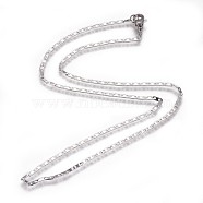 304 Stainless Steel Mariner Link Chain Necklaces, with Lobster Claw Clasps, Unwelded, Stainless Steel Color, 15.9 inch(40.5cm), 2mm(NJEW-F261-11P)