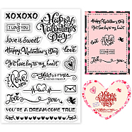 PVC Plastic Stamps, for DIY Scrapbooking, Photo Album Decorative, Cards Making, Stamp Sheets, Film Frame, Valentine's day Themed Pattern, 16x11x0.3cm(DIY-WH0167-57-0101)