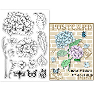 PVC Plastic Stamps, for DIY Scrapbooking, Photo Album Decorative, Cards Making, Stamp Sheets, Hydrangea Pattern, 160x110x3mm(DIY-WH0167-57-0503)