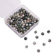 200Pcs Natural Tree Agate Beads, Round, 8mm, Hole: 1mm(G-CJ0001-65)