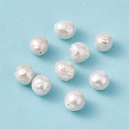 Baroque Natural Keshi Pearl Beads, Oval, Seashell Color, 9.5~12.5x8.5~10mm, Hole: 0.8mm(PEAR-N020-J15)