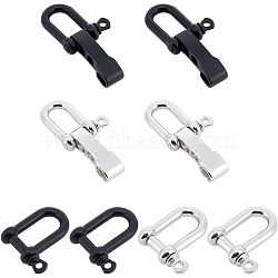 8 Pcs 2 Styles Alloy D-Ring Anchor Shackle Clasps, with 2Pcs T-Shaped Adjustable Alloy Clasps, Cadmium Free & Lead Free, Mixed Color, Shackle Clasp: 29~33.5x11.5~27x8~9mm, Hole: 2.8~5mm(FIND-NB0002-95)