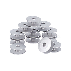Aluminum Thread Bobbins, for Embroidery and Sewing Machines, Silver, 25.5x10.5mm, Hole: 6mm, Inner Diameter: 7mm(ODIS-PH0001-10A)