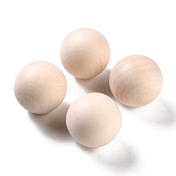 (Defective Closeout Sale: Crack)Natural Wooden Round Ball, DIY Decorative Wood Crafting Balls, Unfinished Wood Sphere, No Hole/Undrilled, Undyed, BurlyWood, 29.5mm(WOOD-XCP0001-29)