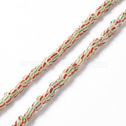 Handmade Lampwork Beads Strands,  2 Tone, Column, Colorful, 4~5.5x2~4mm, Hole: 0.8mm, about 130pcs/strand, 14.96~15.75 inch(38~40cm)(BLOW-K001-01A-04)