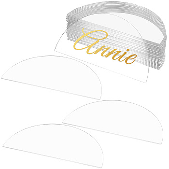 Acrylic Blank Place Card, Table Number Card, Half Round, 45x90x1mm