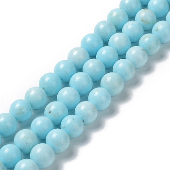 Natural Howlite Beads Strands, Dyed, Round, 10~10.5mm, Hole: 1.4mm, about 39pcs/strand, 15.43~15.55''(39.2~39.5cm)