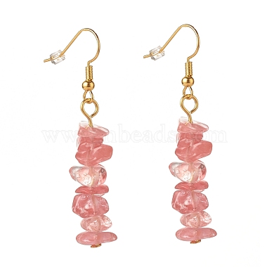 Boucles d'oreilles pendantes avec perles et pierres précieuses(EJEW-JE04788)-5