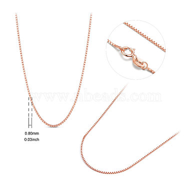 SHEGRACE 925 Sterling Silver Box Chain Necklaces(JN736B)-2