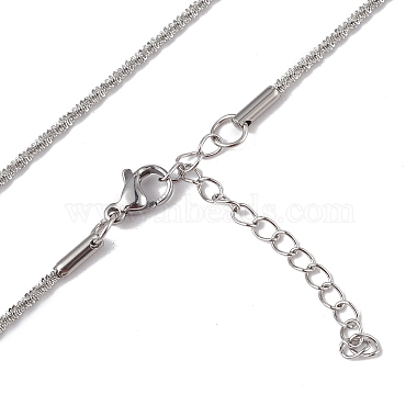 304 Stainless Steel Bone Rope Chain Necklace for Women(NJEW-I121-01A-P)-2