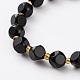 Natural Black Agate Beads Stretch Bracelets(BJEW-Z007-B-01)-3