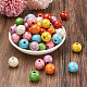 Fashewelry 80Pcs 8 Colors Printed  Natural Wood Beads(WOOD-FW0001-10)-5