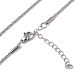 304 Stainless Steel Bone Rope Chain Necklace for Women(NJEW-I121-01A-P)-2