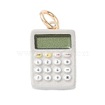 304 Stainless Steel Pendants, Calculator Charms, Real 18K Gold Plated, White, 17.5x11.5x3.5mm, Hole: 3.5mm(SA-CBAAB49-04G-02)