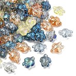80Pcs 8 Colors Electroplate Glass Beads, Tortoise, Mixed Color, 18x14x7.7mm, Hole: 1.2mm, 10pcs/color(EGLA-YW0005-39)