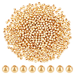 Brass Round Spacer Beads, Real 18K Gold Plated, 3mm, Hole: 1mm, about 600pcs(KK-PH0006-40B)