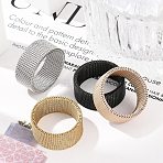 201 Stainless Steel Finger Rings, Wide Band Ring for Unisex, Mixed Color, 10mm, Inner Diameter: 21mm(RJEW-H242-01C)