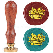 Wax Seal Stamp Set, Sealing Wax Stamp Solid Brass Heads with Wood Handles, for Envelopes Invitations, Gift Card, Book, 83x22mm, Stamps: 25x14.5mm(AJEW-WH0208-1473)