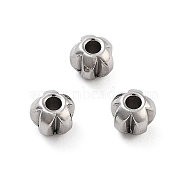 Non-Tarnish 202 Stainless Steel Beads, Flower, Stainless Steel Color, 4x5x4mm, Hole: 1.2mm(X-STAS-U012-04A-P)