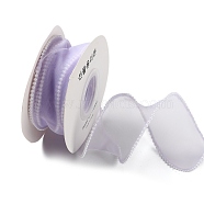 5 Yards ABS Pearl Edged Mesh Ribbon for Bowknot Making, Gift Wrapping, Lilac, 1-5/8 inch(40mm)(OCOR-B004-01A-02)