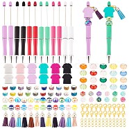 Olycraft DIY Personalized Beadable Pen Sets, Including ABS Plastic Ball-Point Pen, Polymer Clay European Beads, Silicone Nurse Shirt Beads, Resin Beads, Faux Suede Tassel, Mixed Color, Pen: 148x12mm, 6 colors, 2pcs/color, 12pcs(DIY-OC0010-92)