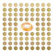100Pcs 8mm Natural Gold Rutilated Quartz Round Beads, with 10m Elastic Crystal Thread, for DIY Stretch Bracelets Making Kits, 8mm, Hole: 1mm(DIY-LS0002-49)