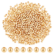 Elite Brass Round Spacer Beads, Real 18K Gold Plated, 3mm, Hole: 1mm, about 600pcs(KK-PH0006-40B)