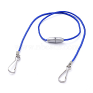 Polyester & Spandex Cord Ropes Eyeglasses Chains, Neck Strap for Eyeglasses, with Plastic Breakaway Clasps, Iron Coil Cord Ends and Keychain Clasp, Blue, 21.34 inch(54.2cm)(AJEW-EH00057-02)