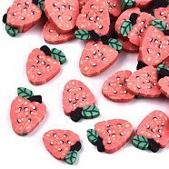 Handmade Polymer Clay Cabochons, Strawberry Shape, Tomato, 11x8x2mm(X-CLAY-T016-23)