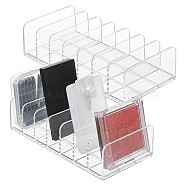7 Grids Transparent Acrylic Eyeshadow Palette Makeup Organizer, Cosmetics Storage Holder for Bathroom Countertops, Clear, 17.1x8.4x4.3cm(ODIS-WH0050-06)