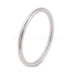 Non-Tarnish 304 Stainless Steel Grooved Ring Bangles for Women Men, Stainless Steel Color, Inner Diameter: 2-1/2 inch(6.5cm), 6mm(BJEW-Z064-03P)