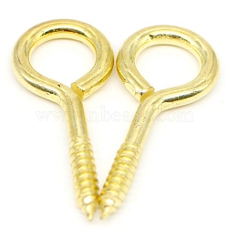 Iron Screw Eye Pin Peg Bails, For Half Drilled Beads, Golden, 27.73mm(FS-WG39576-79)