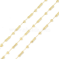 Brass Link Chains, Unwelded, with Spool, Golden, 3~8x2.5mm(CHS-P016-14G)