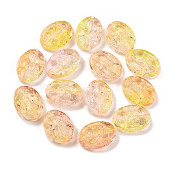 555Pcs Transparent Two Tone Acrylic Beads, Oval, Pink, 17.5x13x6mm, Hole: 1.6mm, about 555pcs/500g(MACR-K359-25A)