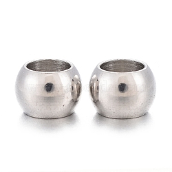 201 Stainless Steel Beads, Rondelle, Stainless Steel Color, 4x2.6mm, Hole: 2.5mm(STAS-F259-002P)