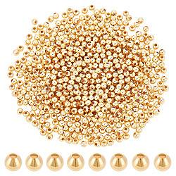 Elite Brass Round Spacer Beads, Real 18K Gold Plated, 3mm, Hole: 1mm, about 600pcs(KK-PH0006-40B)