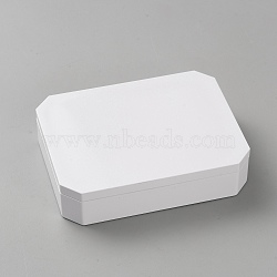 Plastic Latch Bead Containers, Bead Storage, Rectangle, White, 6.7x8.6x2cm(CON-WH0085-140)