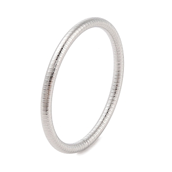 Non-Tarnish 304 Stainless Steel Grooved Ring Bangles for Women Men, Stainless Steel Color, Inner Diameter: 2-1/2 inch(6.5cm), 6mm