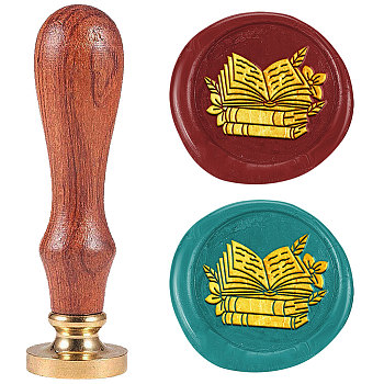 Wax Seal Stamp Set, Sealing Wax Stamp Solid Brass Heads with Wood Handles, for Envelopes Invitations, Gift Card, Book, 83x22mm, Stamps: 25x14.5mm