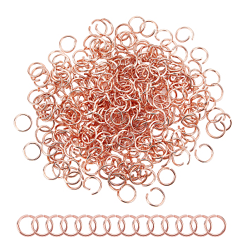 300Pcs 304 Stainless Steel Jump Rings, Open Jump Rings, Rose Gold, 21 Gauge, 6x0.7mm
