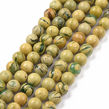 Natural Verdite Stone Beads Strands, Round, 6~6.5mm, Hole: 0.7mm, about 63pcs/strand, 15.75 inch(40cm)