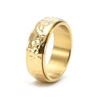 304 Stainless Steel Rotatable Finger Rings for Men, Fidget Spinner Ring for Calming Worry Meditation, Golden, US Size 10(19.8mm)