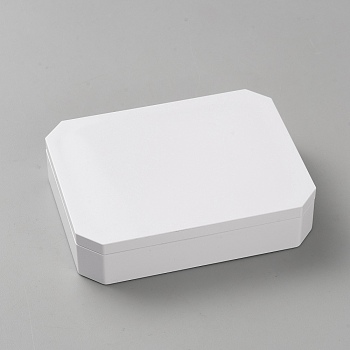 Plastic Latch Bead Containers, Bead Storage, Rectangle, White, 6.7x8.6x2cm