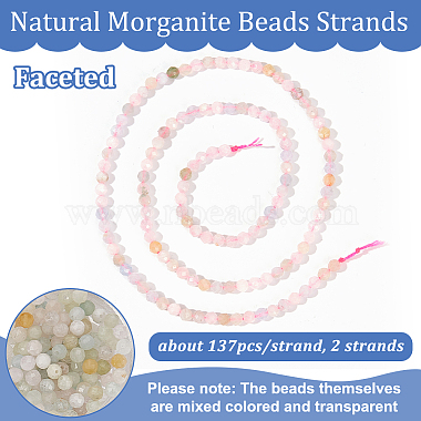 nbeads 2 hebras hebras de cuentas de morganita natural(G-NB0004-76)-4