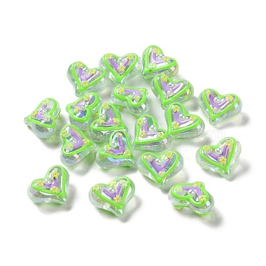 Light Green Heart Acrylic Beads