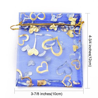 Heart Printed Organza Bags(OP-R022-10x12-M)-4