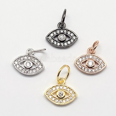 Mixed Color Eye Brass + Cubic Zirconia Charms