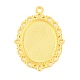 Tibetan Style Oval Alloy Pendant Cabochon Settings(TIBEP-Q054-44G-RS)-1